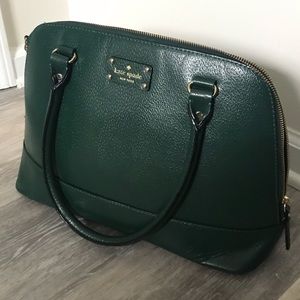 Structured patent leather green Kate Spade purse